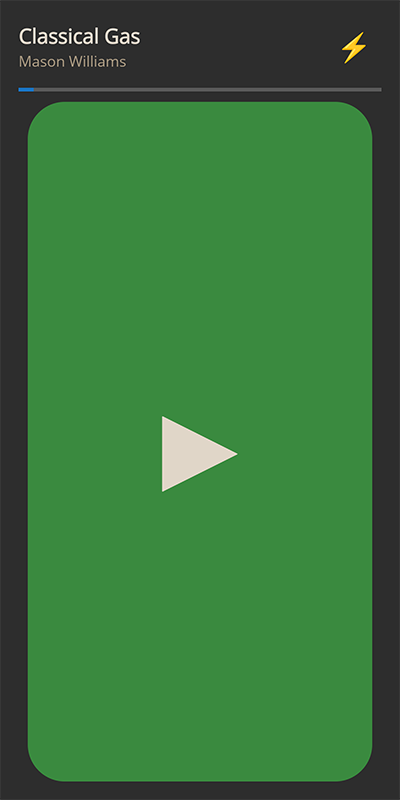 Remiio main player screen with large play button