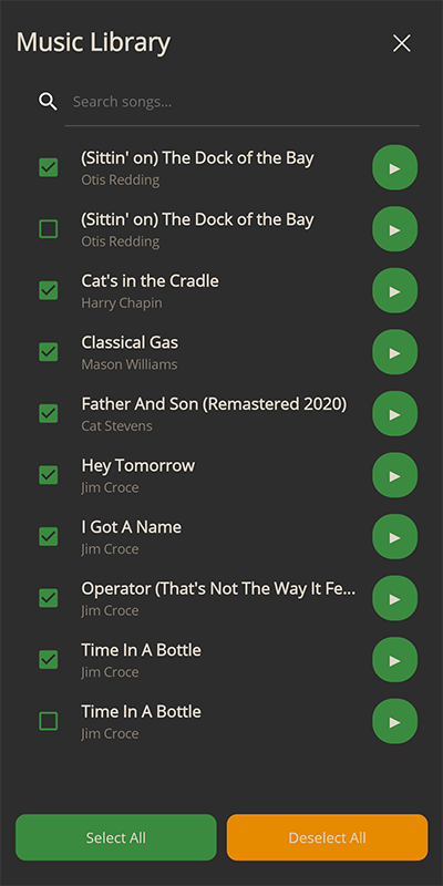 Remiio music library edit screen