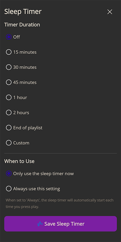 Remiio sleep timer screen